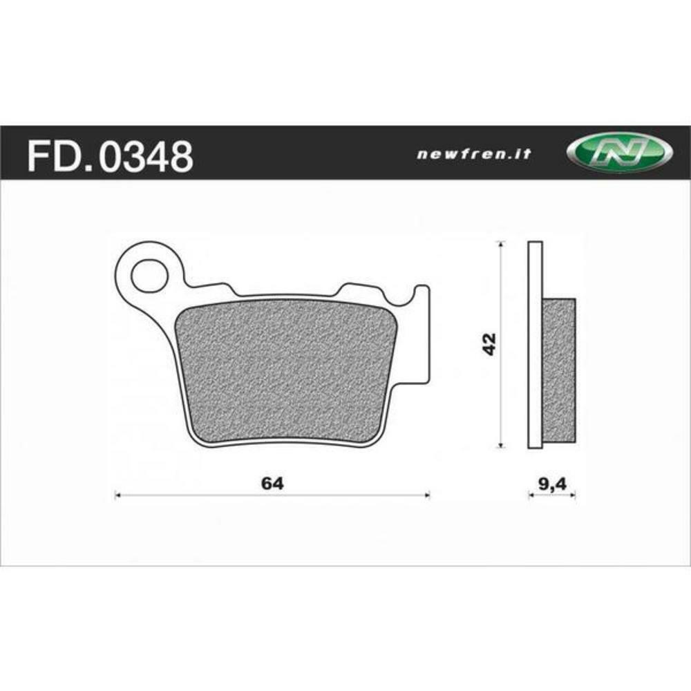 1-FD0348-X01 Brake Pads Dirt Race Sintered NEWFREN YAMAHA / KAWASAKI / SUZUKI / TM / SHERCO / BETA ASSORTED REAR OFF ROAD DIRT RACING