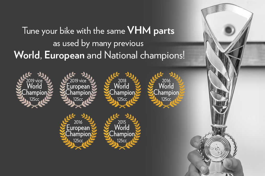 VHM piston kit KTM 125SX 2001 - 2022 / Husqvarna TC125 2014 - 2022 / GasGas MC125 2021 - 2023 Ø53.96 (12° top) APKT12511673B
