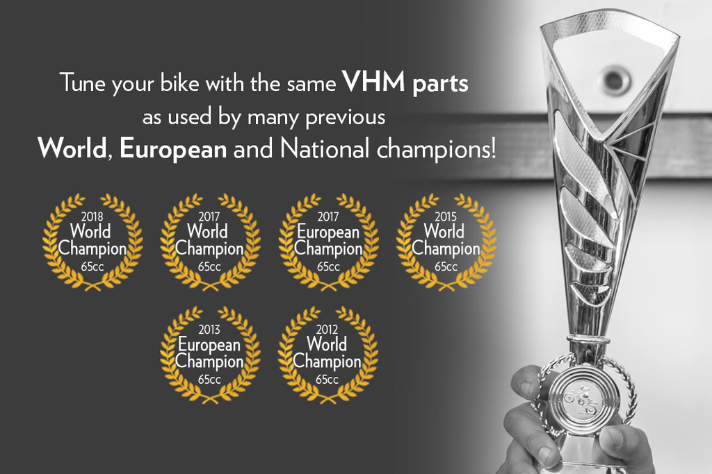 VHM piston kit KTM 65SX 2009 - 2023 / Husqvarna TC65 2017 - 2023 / GasGas MC65 2021 - 2023 Ø44.95 (12° top) APKT06521722A