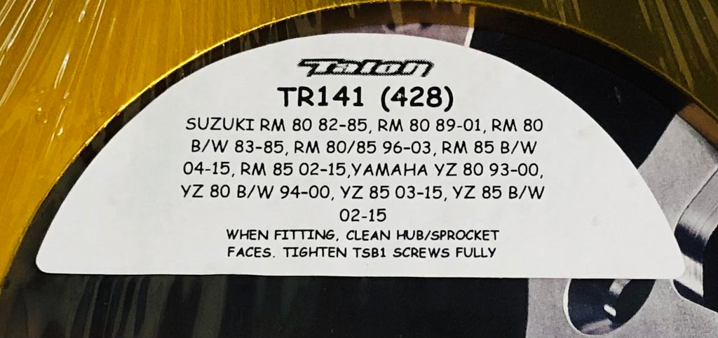Yamaha YZ80/85 RM 80/85 82-15 Suzuki/ Big Wheel Talon Rear Sprocket Gold  428 Pitch  TR141RL-G