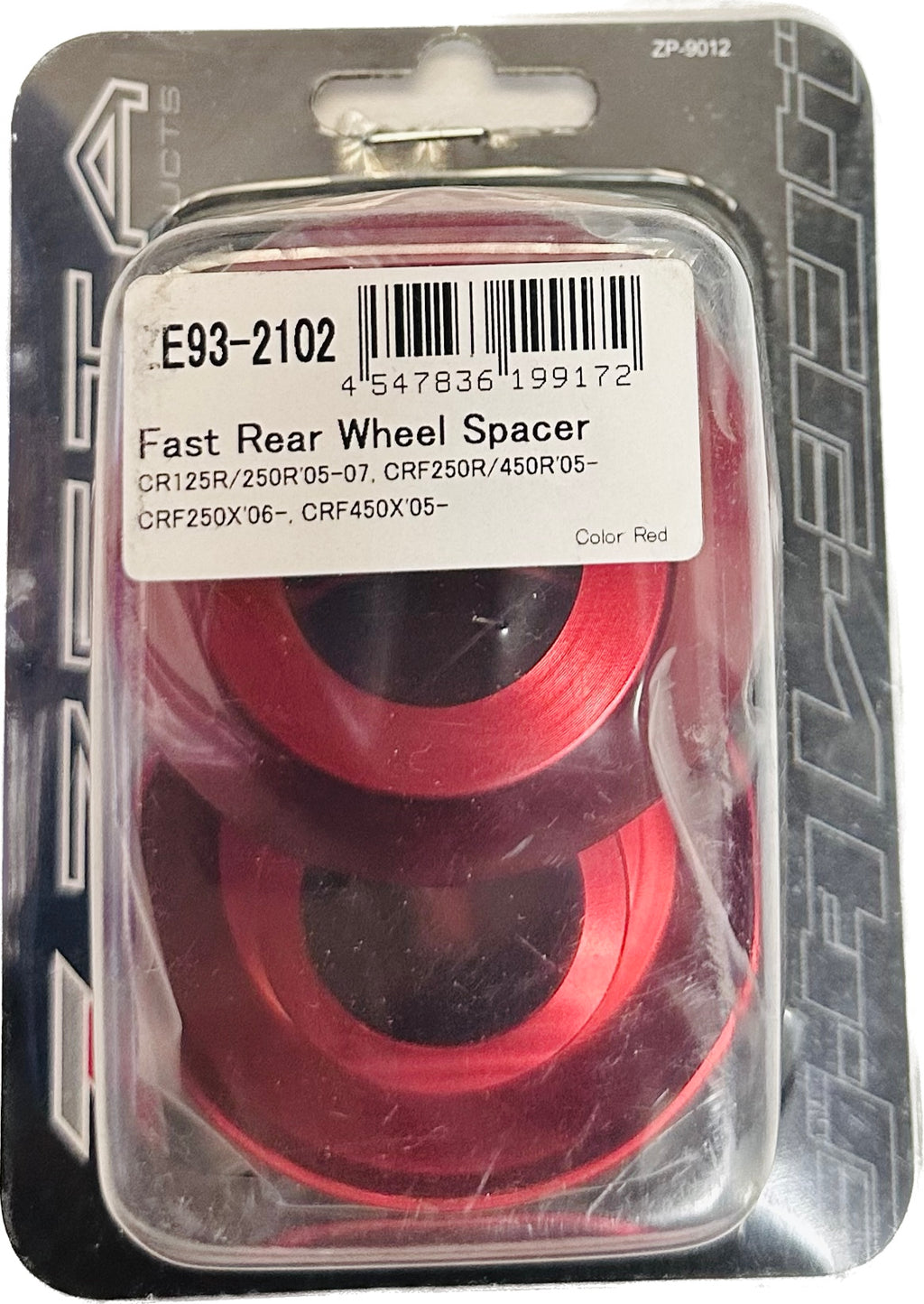 CRF/ CR125-450 05-ON HONDA ZETA FAST REAR WHEEL SPACER (RED) ZE93-2102