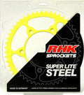 RMZ250/450 RM125/250 SUZUKI RHK SUPER LITE STEEL REAR SPROCKET (YELLOW)